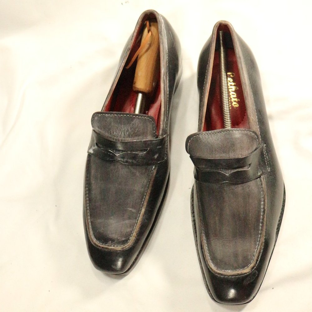 LETHATO Handcrafted Brushed Leather Mens Loafers Sz 11.5 US Men - Picture 8 of 12